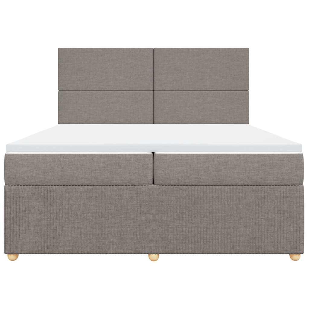 vidaXL Κρεβάτι Boxspring με Στρώμα Taupe 200x200 εκ. Υφασμάτινο
