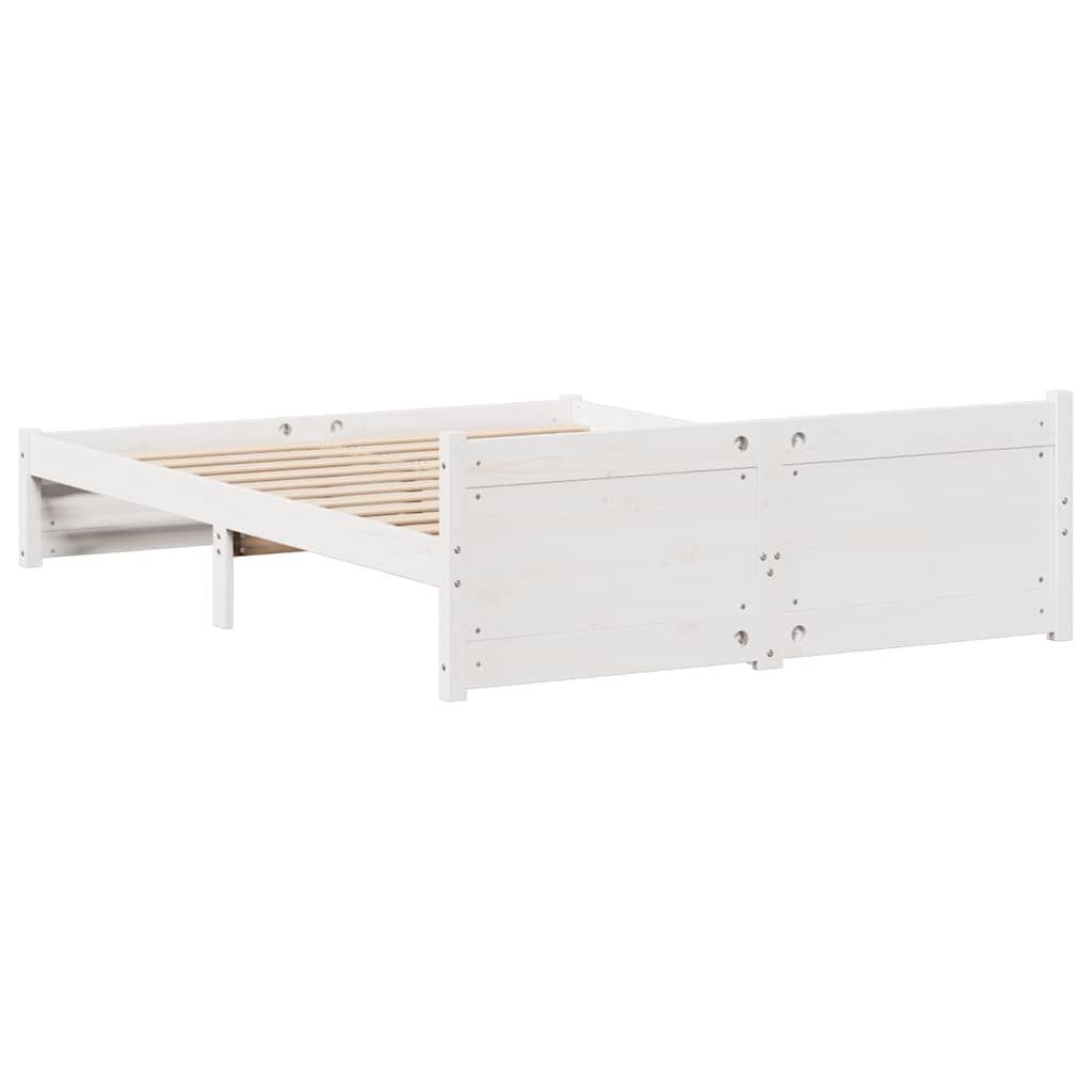 vidaXL Σκελετός Κρεβ. Χωρίς Στρώμα Λευκό 150x200 εκ Μασίφ Πεύκο