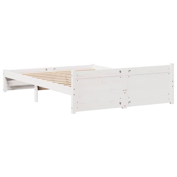 vidaXL Σκελετός Κρεβ. Χωρίς Στρώμα Λευκό 150x200 εκ Μασίφ Πεύκο