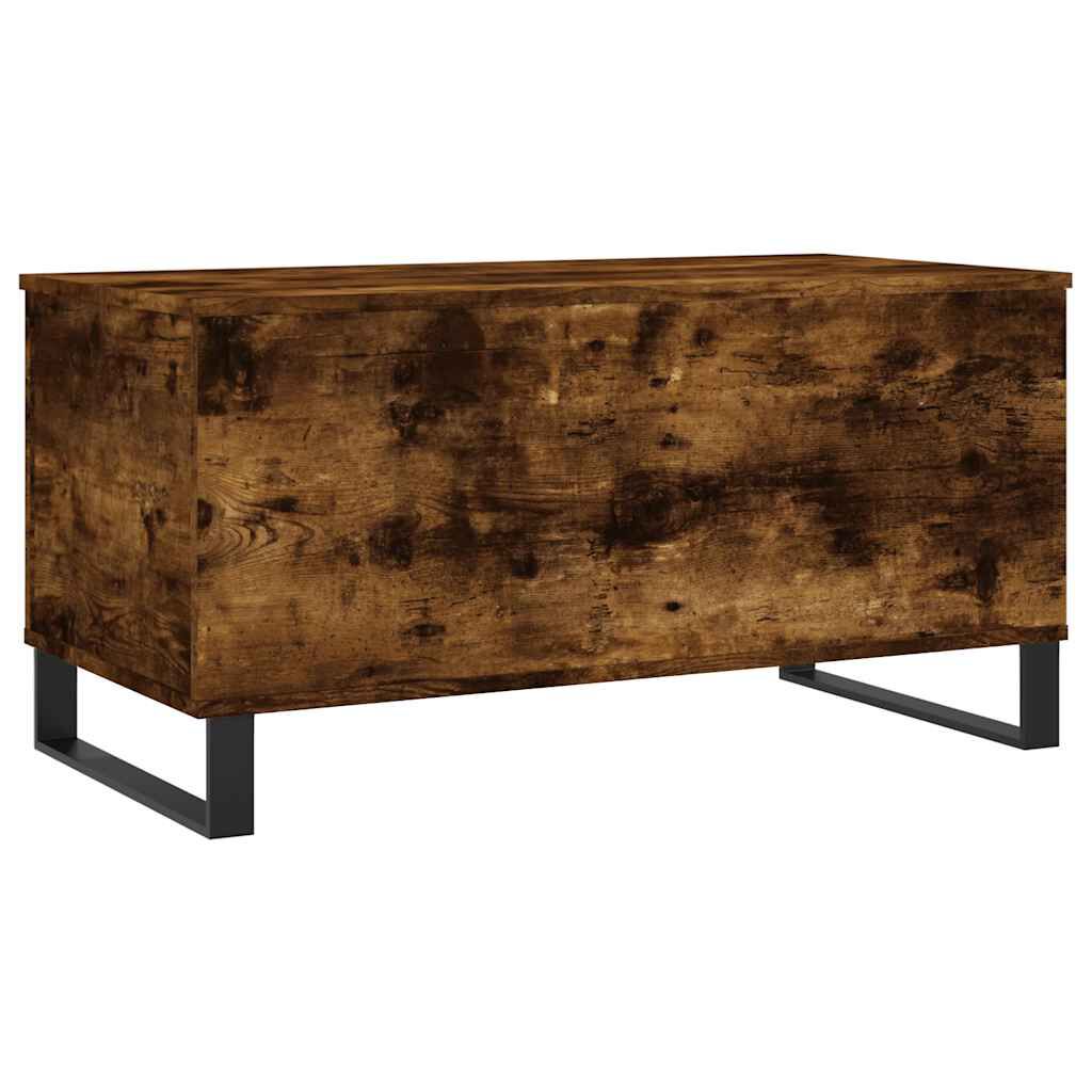 vidaXL Τραπεζάκι Σαλονιού Καπνιστή Δρυς 90x44,5x45 εκ. Επεξ. Ξύλο