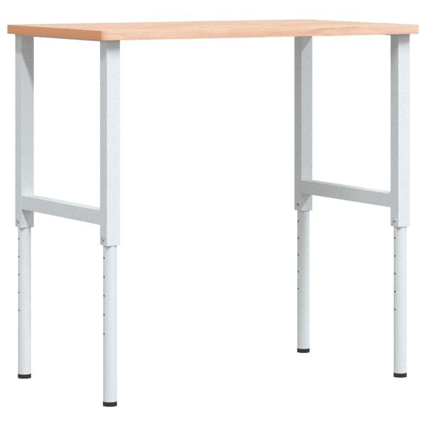 vidaXL Πάγκος Εργασίας Ορθογώνιος 100x60x(71,5-98) εκ Μασίφ Ξύλο Οξιάς