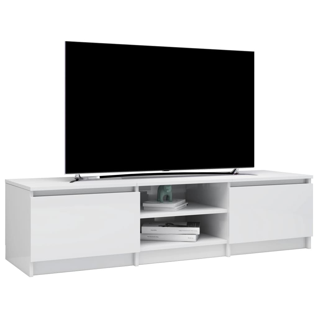 vidaXL Έπιπλο Τηλεόρασης Γυαλιστερό Λευκό 140x40x35,5 εκ. Επεξ. Ξύλο