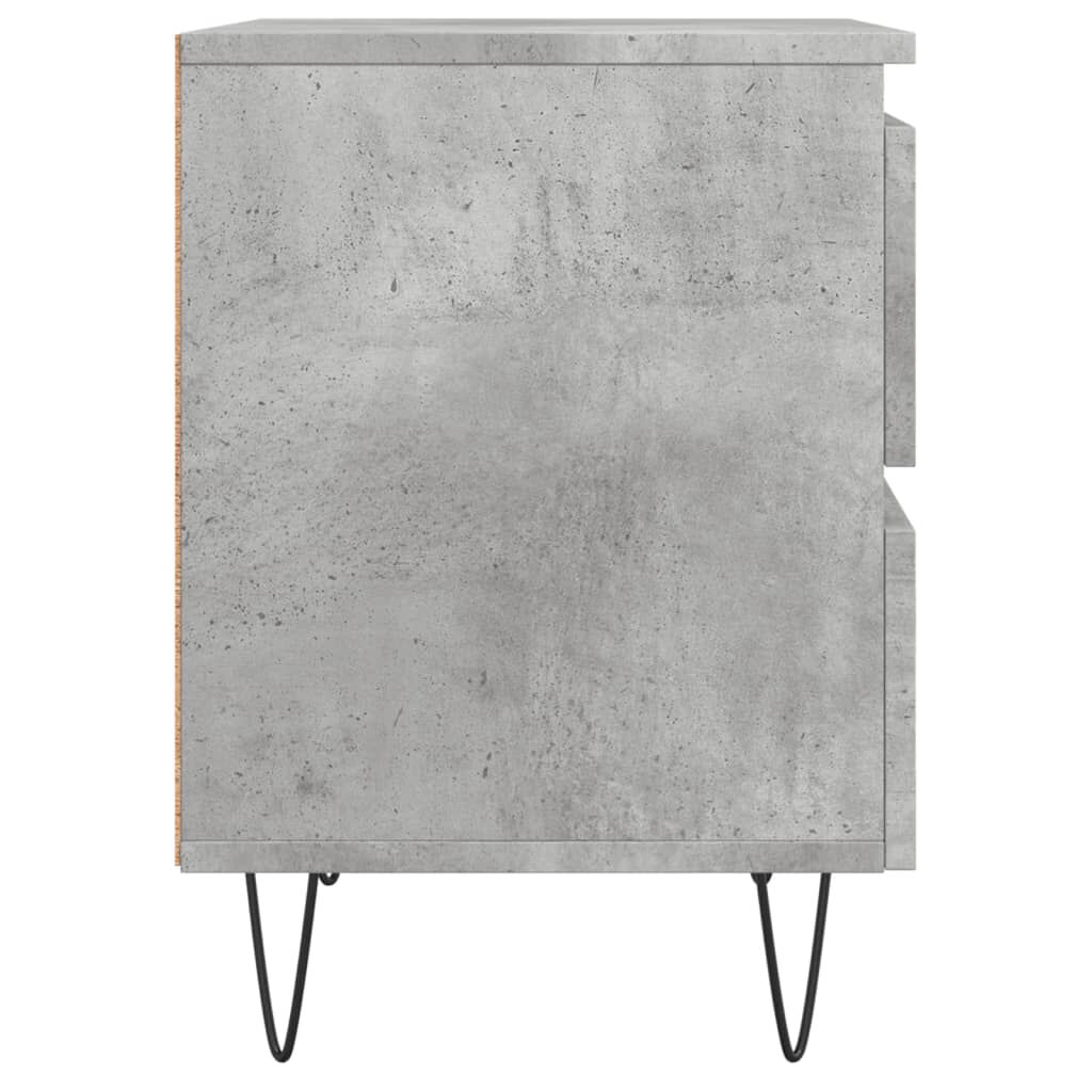 vidaXL Κομοδίνα 2 τεμ. Γκρι Σκυροδ. 40x35x50 εκ. Επεξεργασμένο Ξύλο