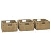 vidaXL Έπιπλο Μπάνιου 132x45x75 εκ. από Μασίφ Ξύλο Teak με 3 Καλάθια