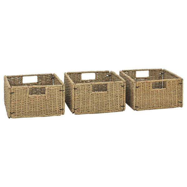vidaXL Έπιπλο Μπάνιου 132x45x75 εκ. από Μασίφ Ξύλο Teak με 3 Καλάθια