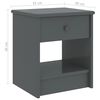 vidaXL Κομοδίνο Σκούρο Γκρι 35 x 30 x 40 εκ. Μασίφ Ξύλο Πεύκου