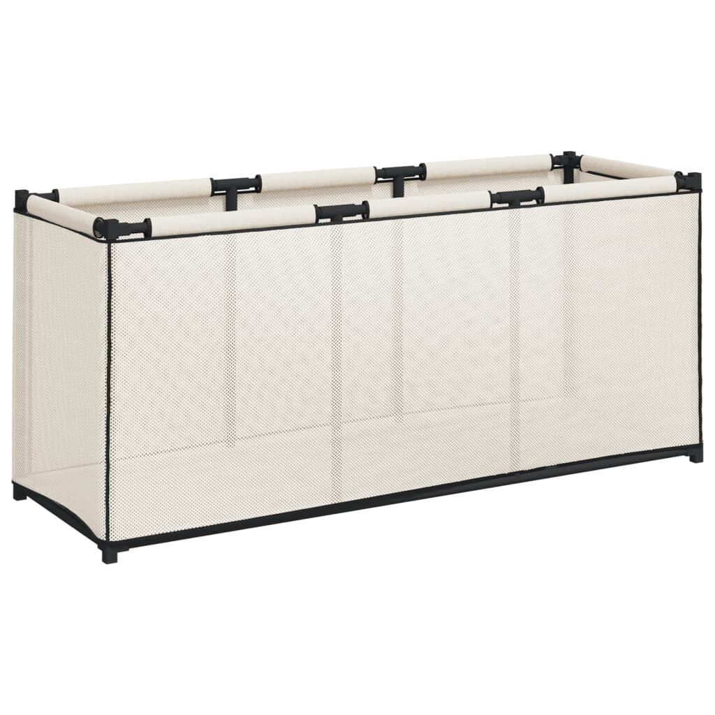 vidaXL Κουτί Αποθήκευσης Κρεμ 105 x 34,5 x 45 εκ. Υφασμάτινο