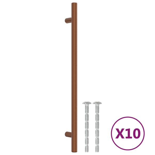 vidaXL Λαβές Ντουλαπιών 10 τεμ. Μπρονζέ 224 χιλ. από Ανοξείδωτο Ατσάλι