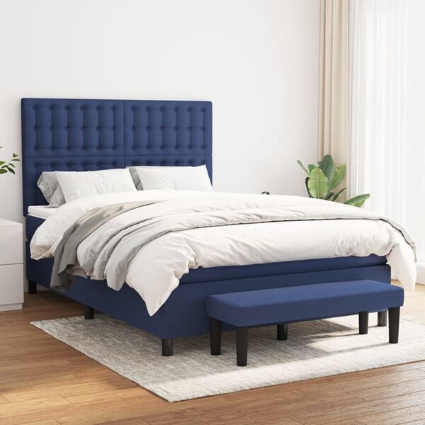 vidaXL &Kappa;&rho;&epsilon;&beta;ά&tau;&iota; Boxspring &mu;&epsilon; &Sigma;&tau;&rho;ώ&mu;&alpha; &Mu;&pi;&lambda;&epsilon; 140x200 &epsilon;&kappa;. &Upsilon;&phi;&alpha;&sigma;&mu;ά&tau;&iota;&nu;&omicron;