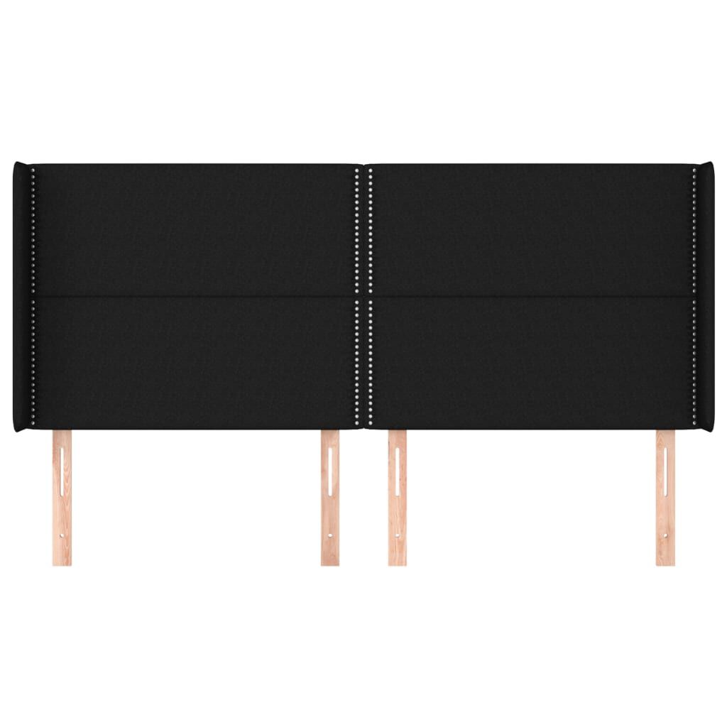 vidaXL Κεφαλάρι με Πτερύγια Μαύρο 163x16x118/128 εκ. Υφασμάτινο
