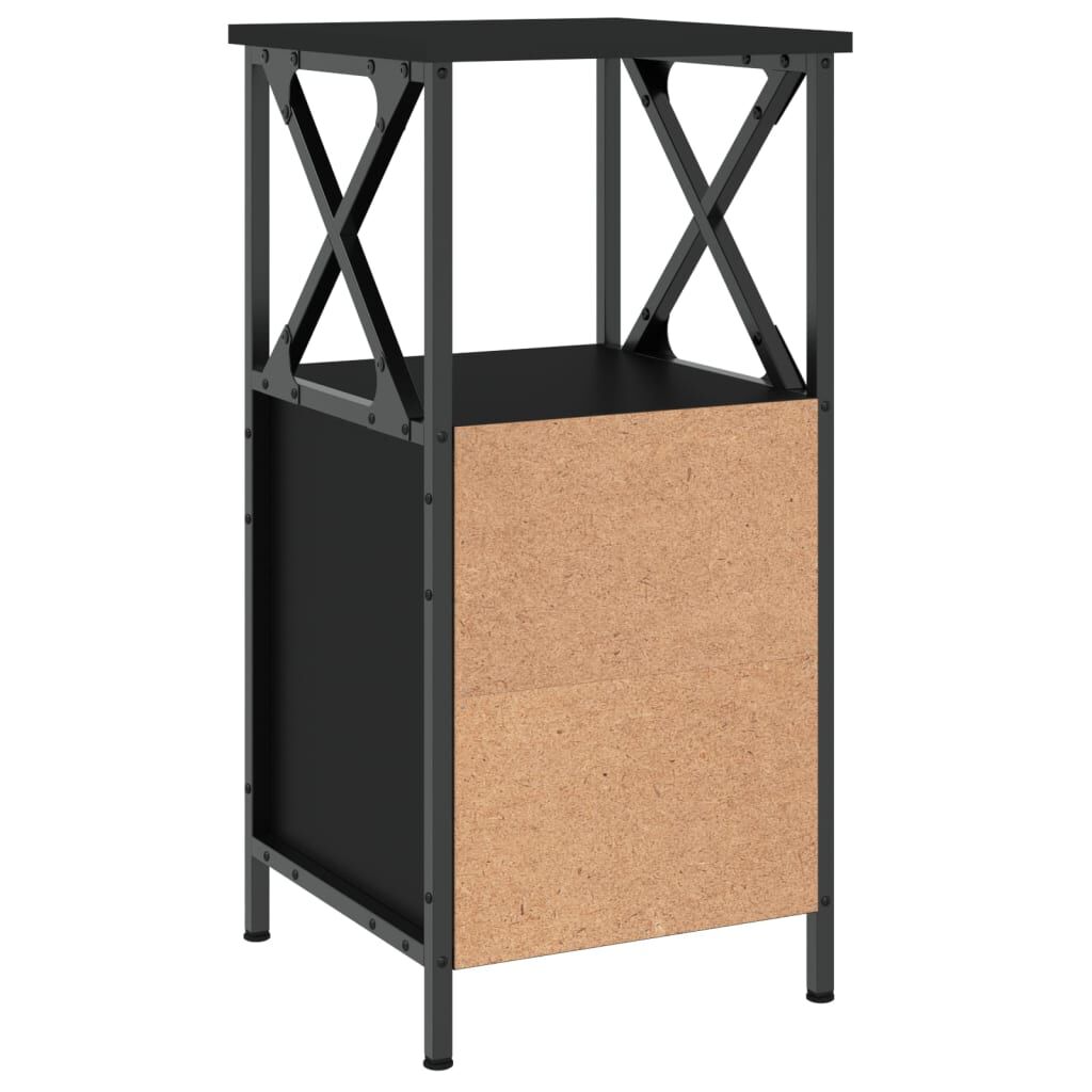 vidaXL Κομοδίνα 2 Τεμ. Μαύρα 34 x 35,5 x 70 εκ. από Επεξεργασμένο Ξύλο