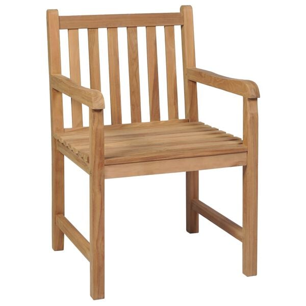 vidaXL Καρέκλες Κήπου 2 τεμ. από Ξύλο Teak με Φωτ. Πράσινα Μαξιλάρια