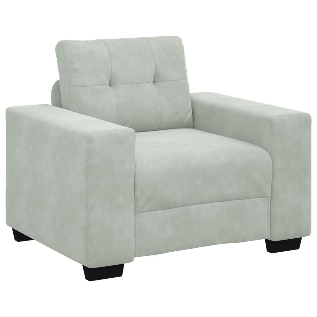 vidaXL Σετ Καναπέ με μαξιλάρι 3 pcs Γκρι 221 x 78 x 80 εκ Βελούδο