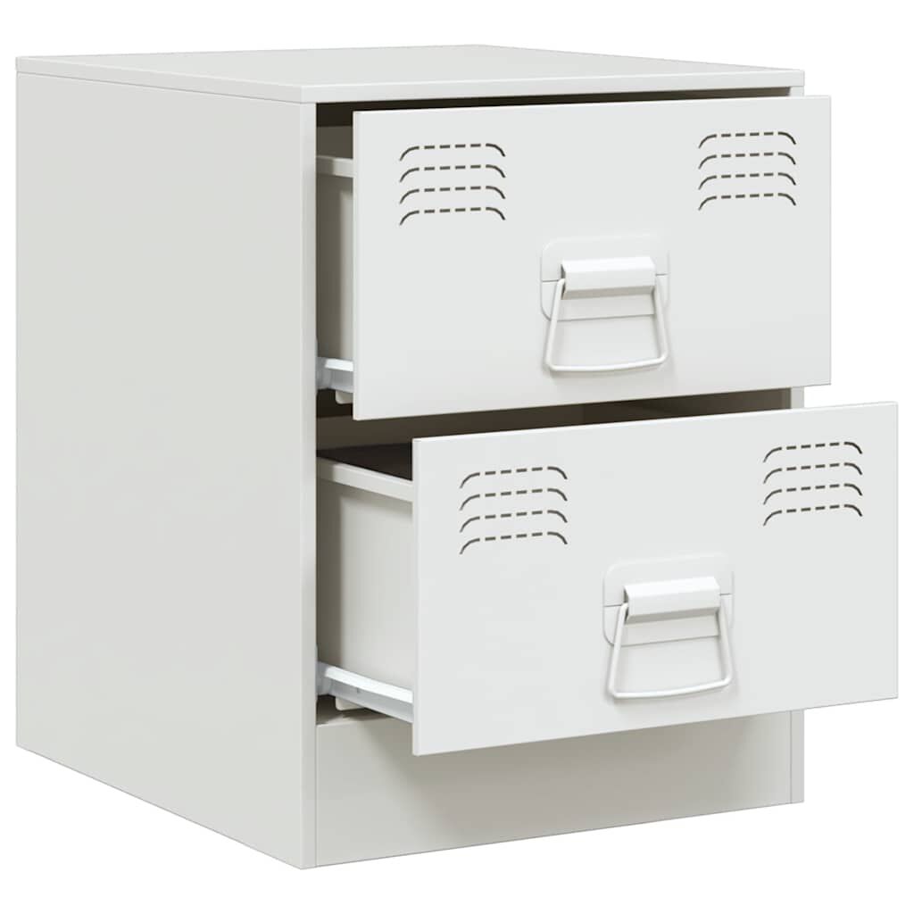 vidaXL Κομοδίνα 2 τεμ. Λευκό 34,5 x 39 x 44 εκ. από Χάλυβα