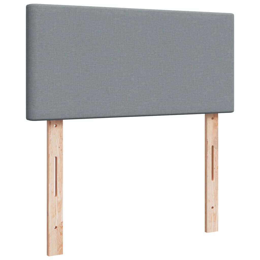 vidaXL Κρεβάτι Boxspring με Στρώμα Ανοιχτό Γκρι 90x200 εκ. Υφασμάτινο