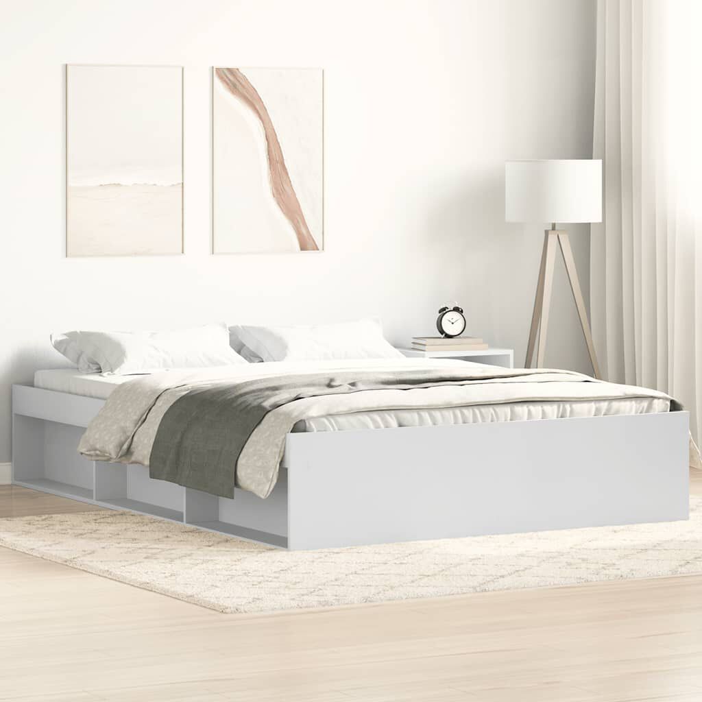 vidaXL Πλαίσιο Κρεβατιού Λευκό 135x190 εκ. Double