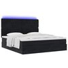 vidaXL Οθωμανικό κρεβάτι με στρώματα & LEDs Μαύρο 160x200cm Velvet