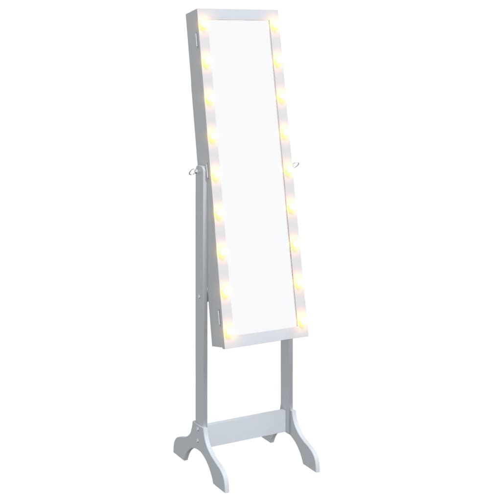 vidaXL Καθρέφτης Επιδαπέδιος με LED Λευκός 34 x 37 x 146 εκ.