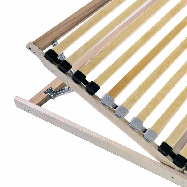 vidaXL Βάση κρεβατιού με λάμες Καφέ 120 x 190 cm Στερεό Ξύλο Μηλιάς