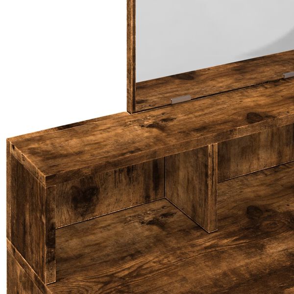vidaXL Μπουντουάρ με Καθρέφτη Καπνιστή Δρυς 80x41x144,5 εκ.