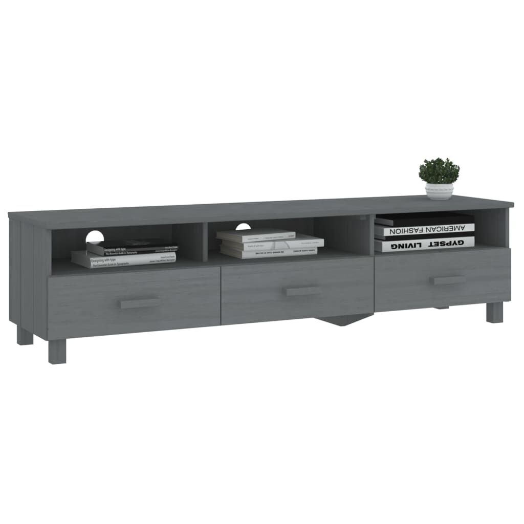 vidaXL Έπιπλο Τηλεόρασης HAMAR Σκ. Γκρι 158x40x40εκ. Μασίφ Ξύλο Πεύκου