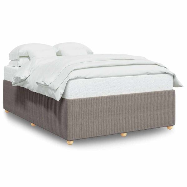 vidaXL Σκελετός Κρεβατιού Χωρίς Στρώμα Taupe 140x190 εκ. Υφασμάτινο