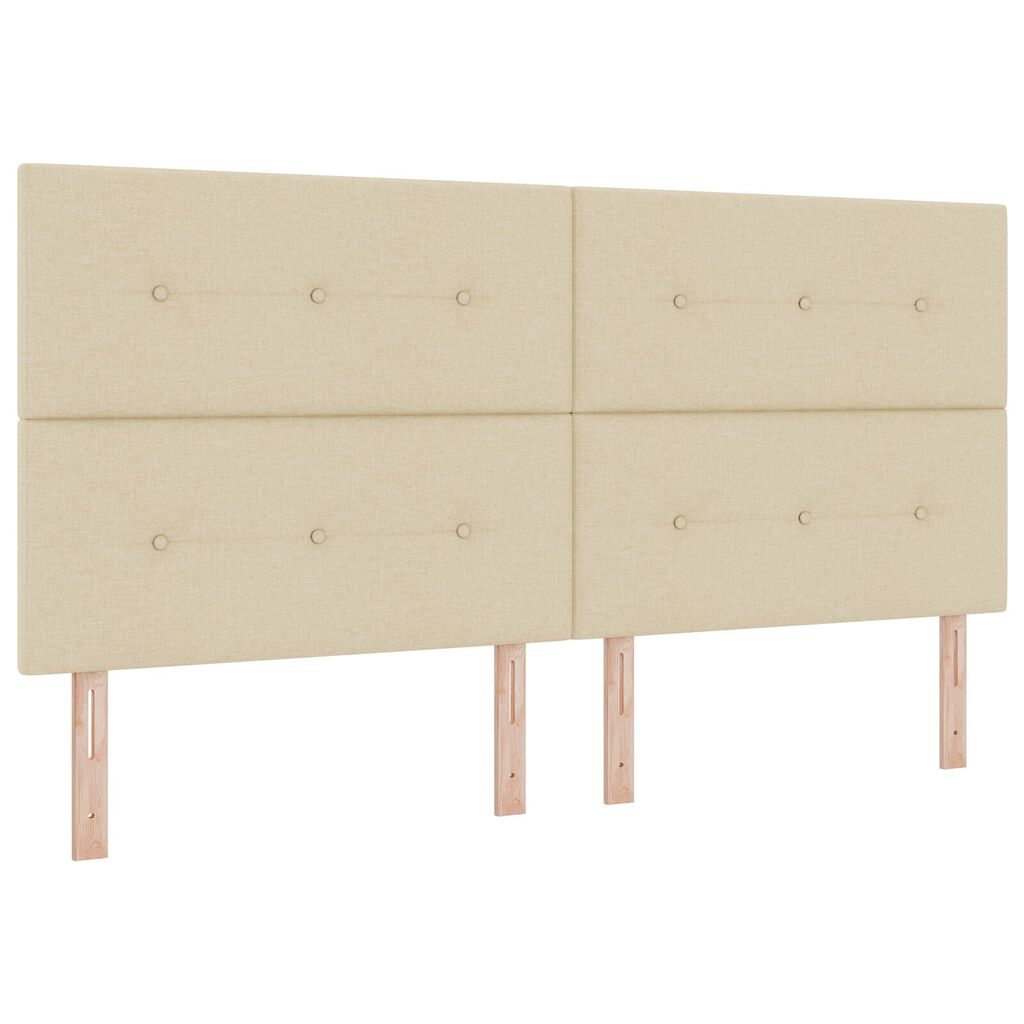 vidaXL Κρεβάτι Box Spring με Στρώμα - Κρεμ, 200x200 εκ. Ύφασμα