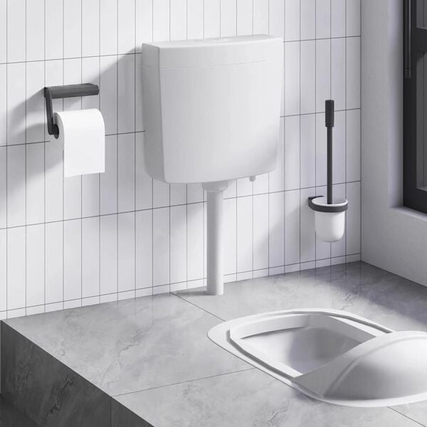 vidaXL Καζανάκι με Είσοδο Νερού από Κάτω Γκρι 3/6 Λίτρων