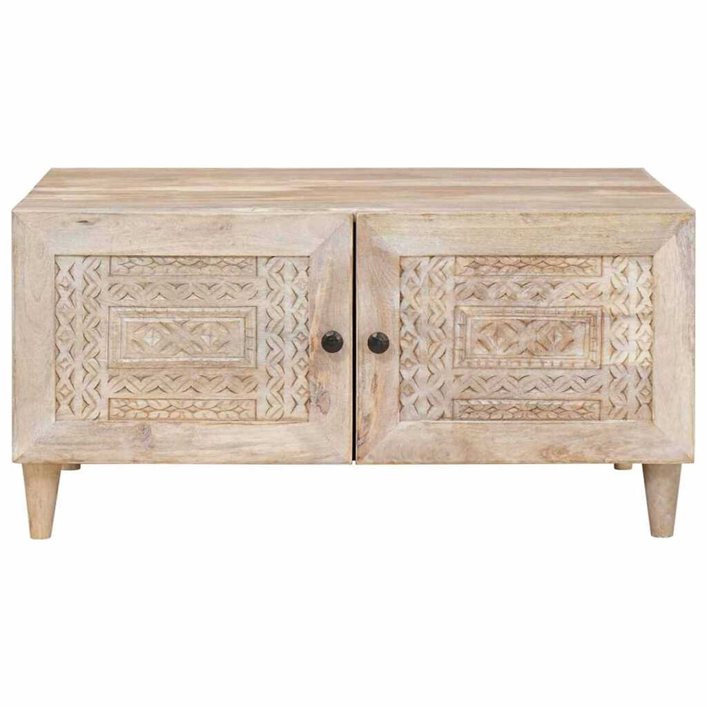 vidaXL Τραπεζάκι σαλονιού Μπεζ 80 x 50 x 40 cm Μασίφ ξύλο μάνγκο