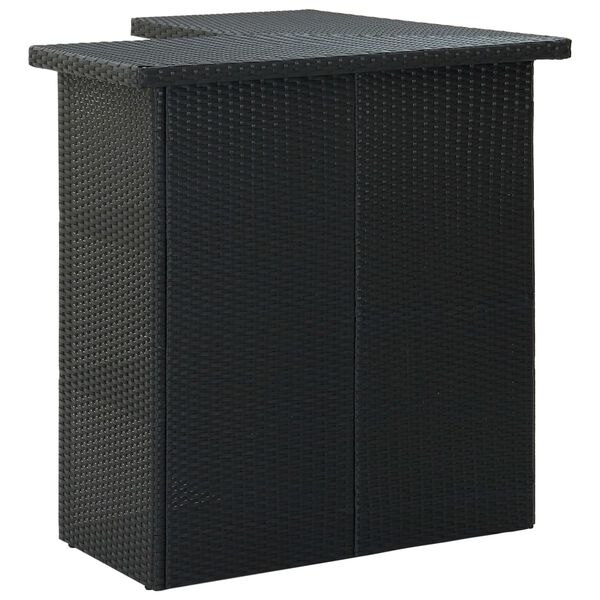 vidaXL Τραπέζι Μπαρ Γωνιακό Μαύρο 100x50x105 εκ. από Συνθετικό Ρατάν