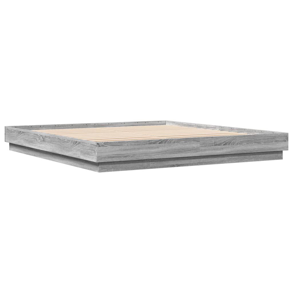 vidaXL Πλαίσιο Κρεβατιού με LED Γκρι sonoma 180 x 200 εκ.