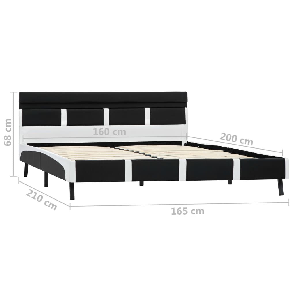 vidaXL Πλαίσιο Κρεβατιού με LED Μαύρο 160x200 εκ. από Συνθετικό Δέρμα