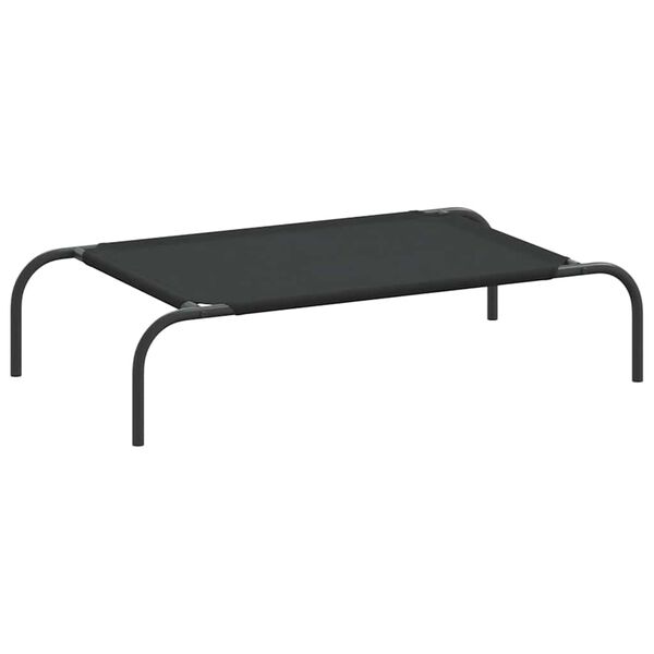 vidaXL Ανυψωμένο κρεβάτι σκύλου μαύρο 90x50x20 cm ύφασμα Οξφόρδης