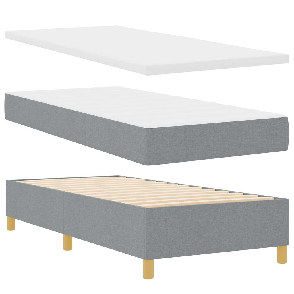 vidaXL Κρεβάτι Box Spring με Στρώμα Ανοιχτό Γκρι 80x200 εκ. Υφασμάτινο
