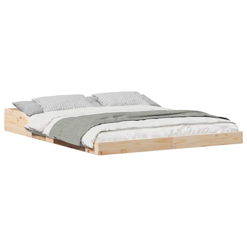 vidaXL Σκελετός Κρεβατιού Καφέ 140 x 200 cm Μασίφ ξύλο πεύκου