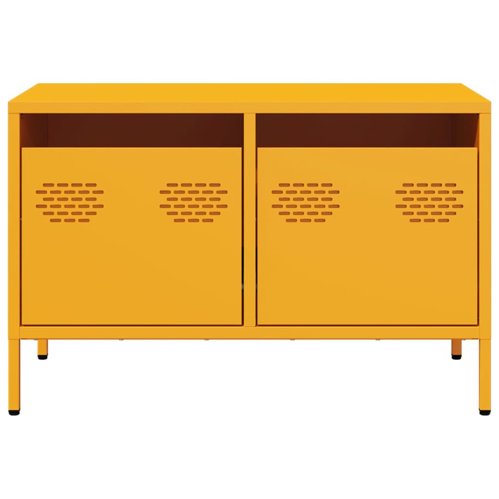 vidaXL Έπιπλο Τηλεόρασης Μουσταρδί 68x39x43,5 εκ. Ατσάλι Ψυχρής Έλασης