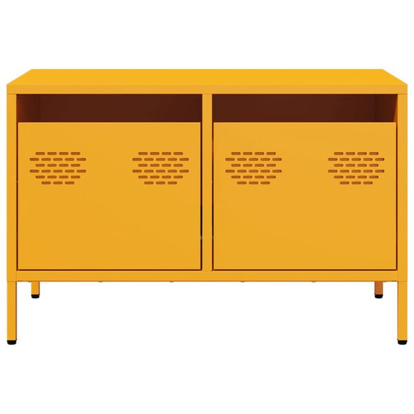 vidaXL Έπιπλο Τηλεόρασης Μουσταρδί 68x39x43,5 εκ. Ατσάλι Ψυχρής Έλασης