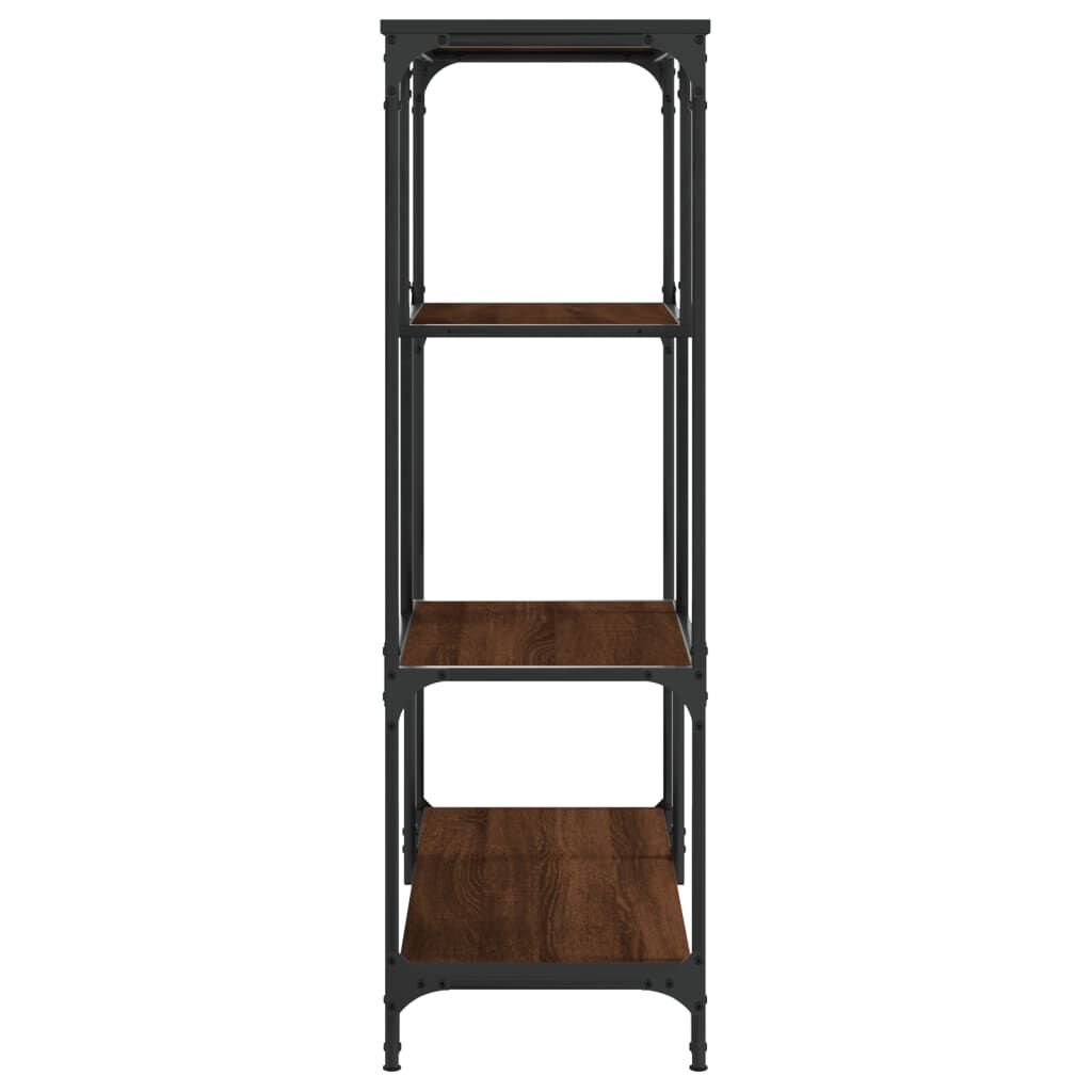 vidaXL Βιβλιοθήκη Καφέ Δρυς 81 x 36 x 115 εκ. Επεξεργ. Ξύλο / Ατσάλι