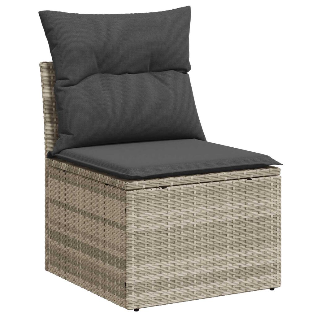 vidaXL Σετ Καναπέ Κήπου με μαξιλάρι 8 pcs Ανοιχτό Γκρι και Σκούρο Γκρι