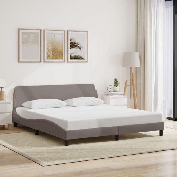 vidaXL Σκελετός Κρεβατιού Dover Taupe 180x200 εκ. Υφασμάτινο