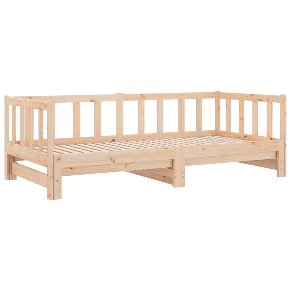vidaXL Καναπές Κρεβάτι Συρόμενος 2x(80x200) εκ. από Μασίφ Ξύλο Πεύκου