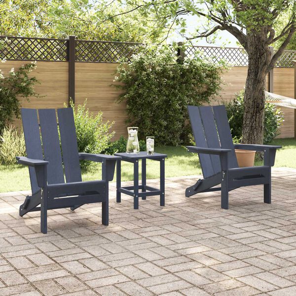 vidaXL Πτυσσόμενες Καρέκλες Adirondack 2 τμχ Ναυτικό μπλε 74.5x80.5x90 cm HDPE