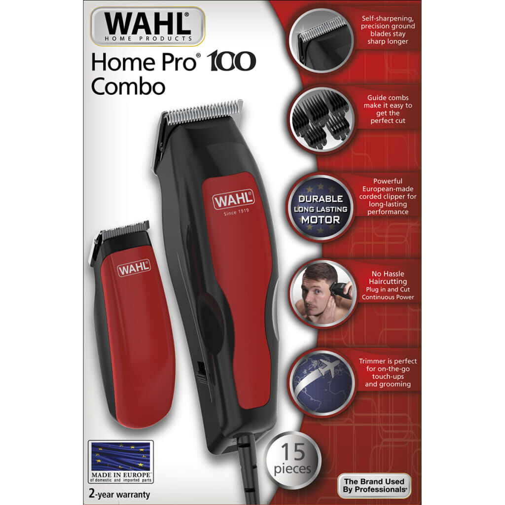 Wahl Κουρευτική Μηχανή και Trimmer Home Pro 100 Combo 15 Τεμαχίων