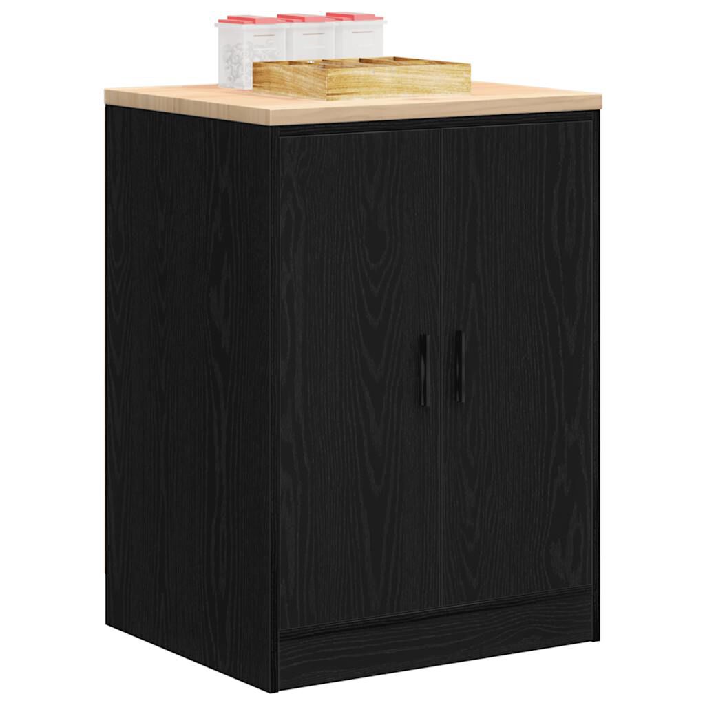 vidaXL ντουλάπι αποθήκευσης γκαράζ μαύρο 60x51x85 εκ μασίφ ξύλο πεύκο