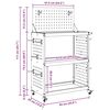 vidaXL Καρότσι εργαλείων με ράφι Λαδί 65 x 35 x 111 εκ Κρύα χάλυβας