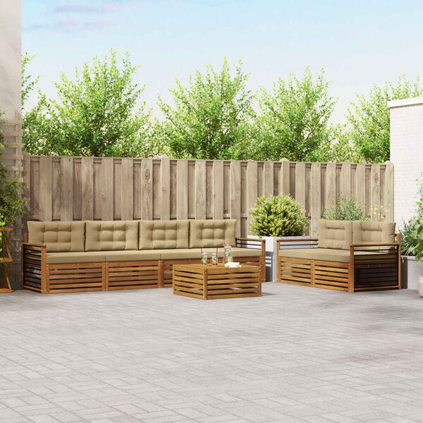 vidaXL &Sigma;&epsilon;&iota;&rho;ά &Kappa;&alpha;&nu;&alpha;&pi;έ &Epsilon;&xi;&omega;&tau;&epsilon;&rho;&iota;&kappa;&omicron;ύ &mu;&epsilon; &mu;&alpha;&xi;&iota;&lambda;ά&rho;&iota; 7 pcs &Phi;&upsilon;&sigma;&iota;&kappa;ό &kappa;&alpha;&iota; &Mu;&pi;&epsilon;&zeta;