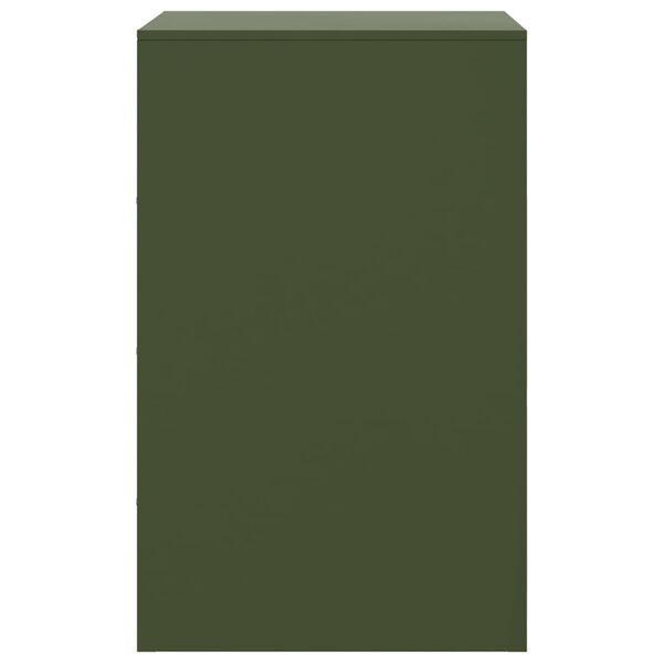 vidaXL Κομοδίνο Πράσινο Λαδί 34,5x39x62 εκ. από Χάλυβα