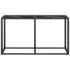 vidaXL Τραπέζι Κονσόλα Μαύρο Όψη Μαρμάρου 140x35x75,5 εκ. Ψημένο Γυαλί