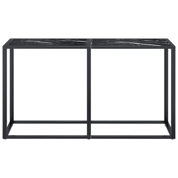vidaXL Τραπέζι Κονσόλα Μαύρο Όψη Μαρμάρου 140x35x75,5 εκ. Ψημένο Γυαλί