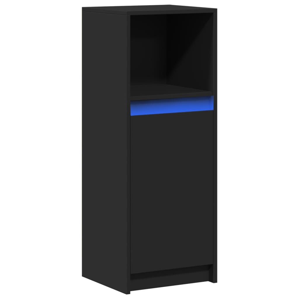 vidaXL Ντουλάπι με Φώτα LED Μαύρη 38x34x100 εκ. Επεξεργασμένο Ξύλο